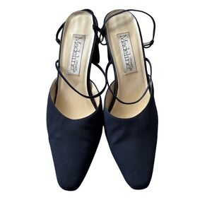 🖤 Madeline Stuart Navy Slingback Block Heel Pumps – Size 10M